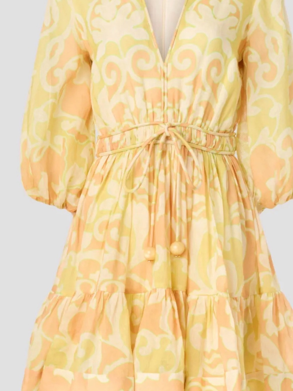 Alexis Yellow and Peach Patterned Mini Dress